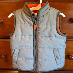 Carter’s Gray and Orange Fleece Lined Vest